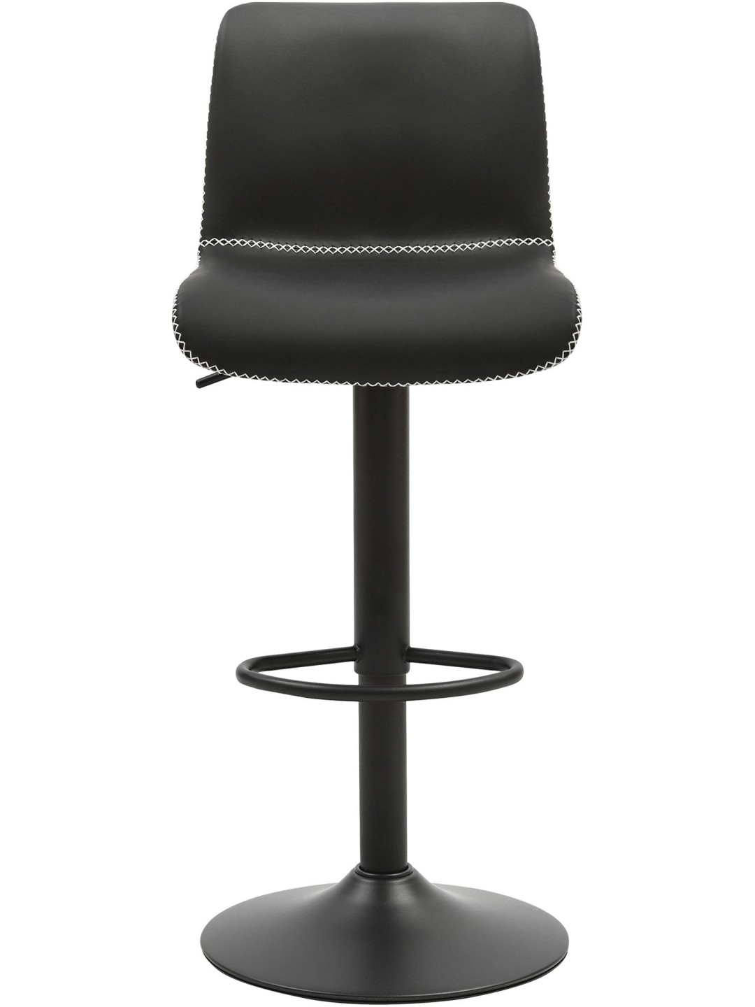 Tabouret de bar Henchy simili cuir, noir