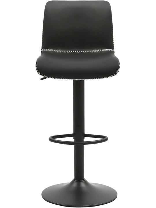 Tabouret de bar Henchy simili cuir, noir