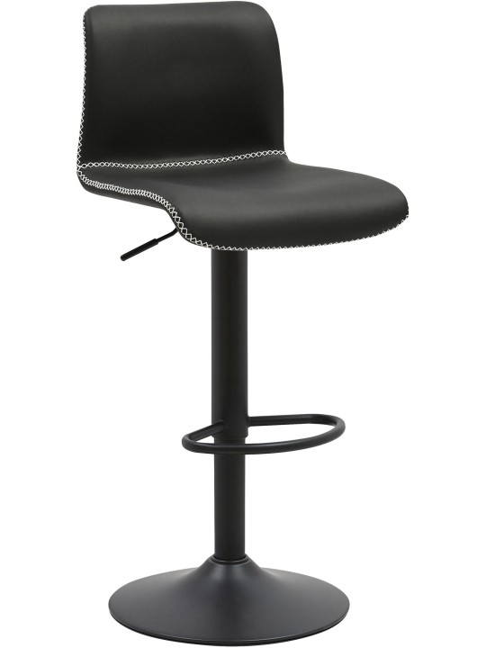 Tabouret de bar Henchy simili cuir, noir