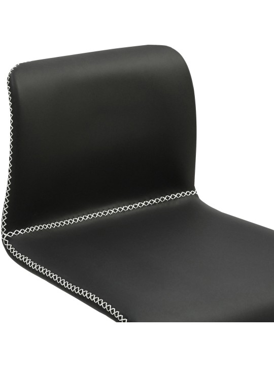 Tabouret de bar Henchy simili cuir, noir