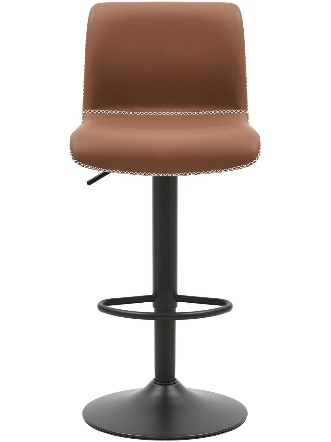 Tabouret de bar Henchy simili cuir, brun