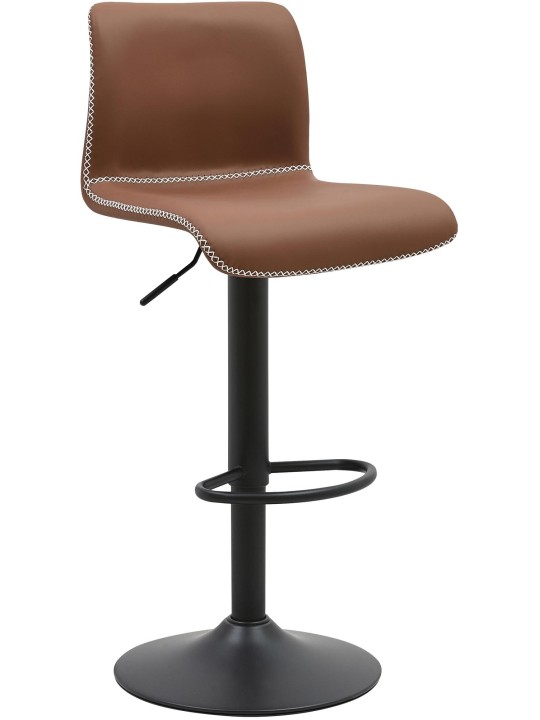 Tabouret de bar Henchy simili cuir, brun