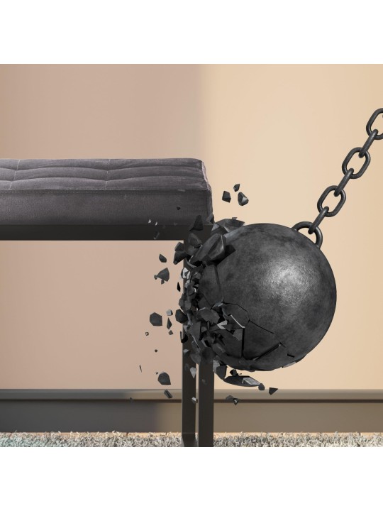 Banc en velours Barci B, gris foncé