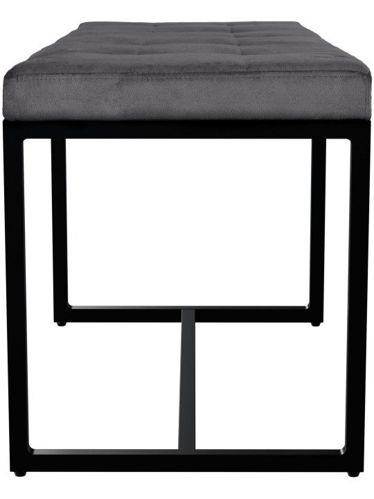 Banc en velours Barci B, gris foncé