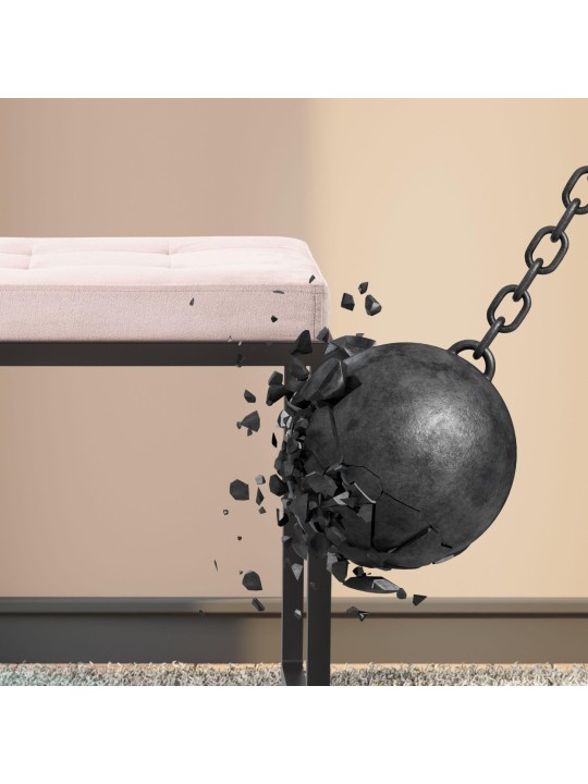 Banc en velours Barci B, gris clair Banc en velours Barci B, gris clair