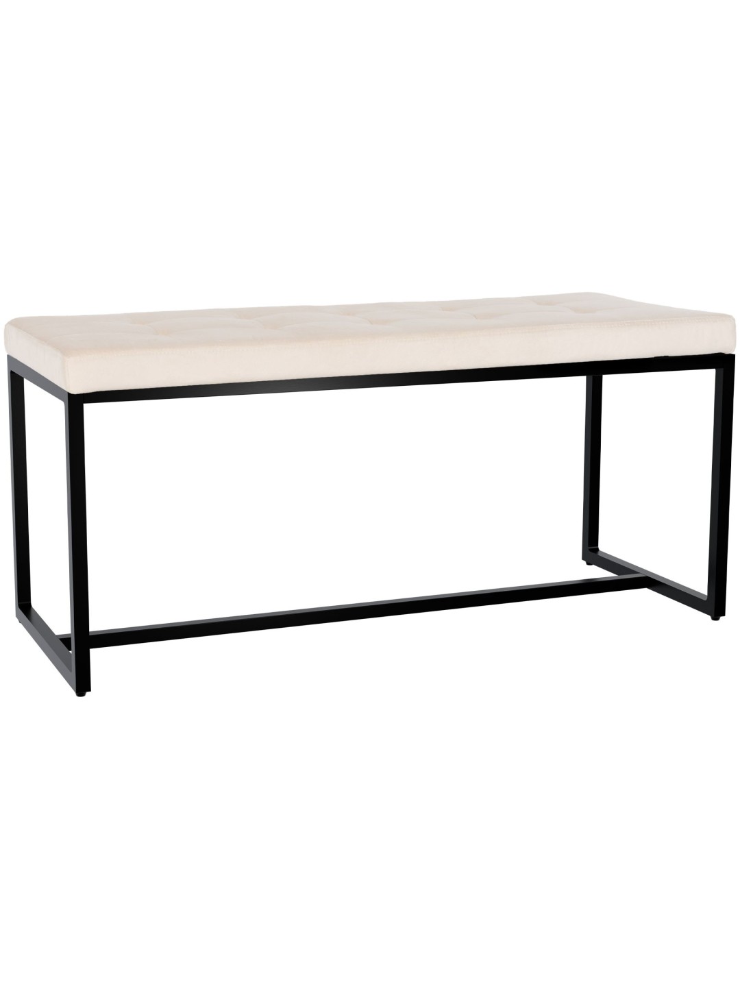 Banc en velours Barci B, crème