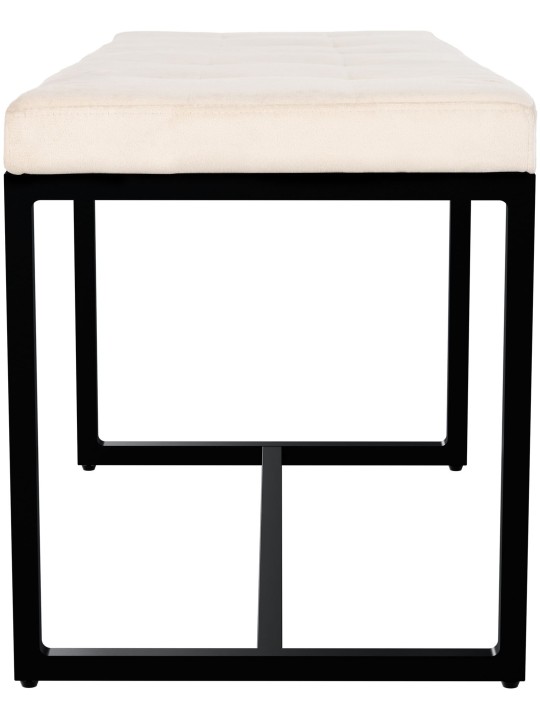 Banc en velours Barci B, crème