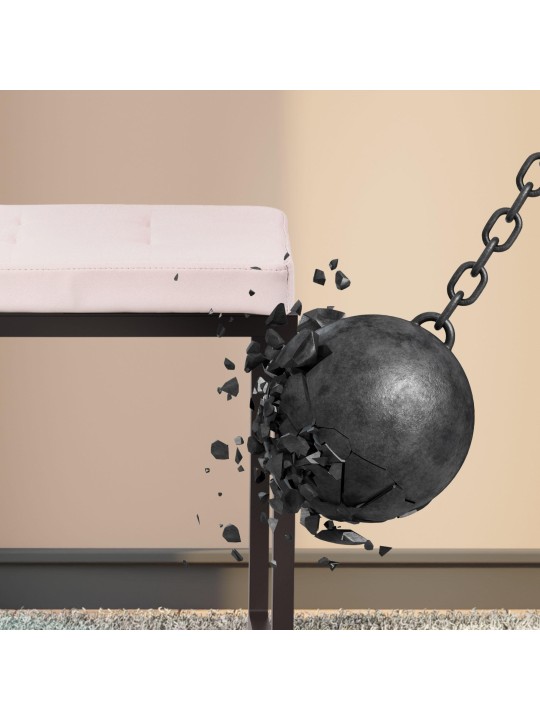 Banc Barci B simili cuir, crème