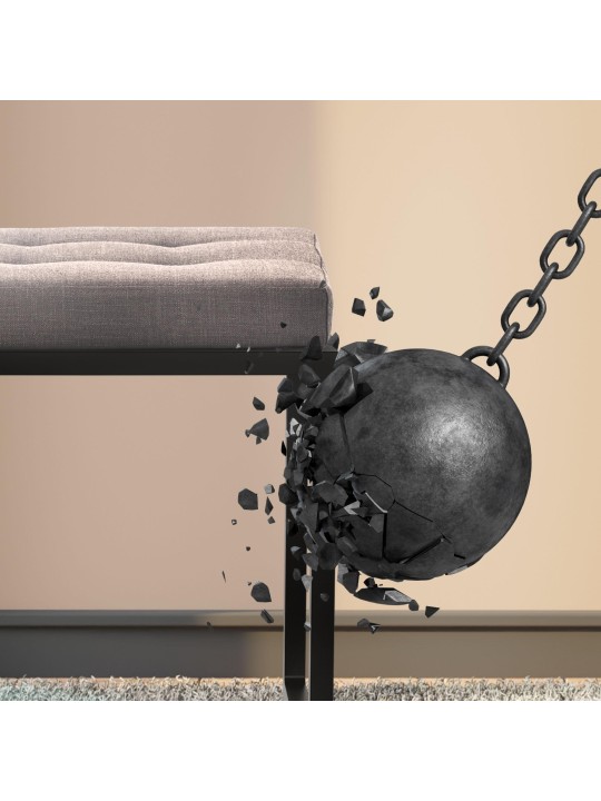 Banc Barci B en tissu, gris foncé