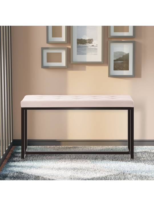 Banc Barci B en tissu, crème