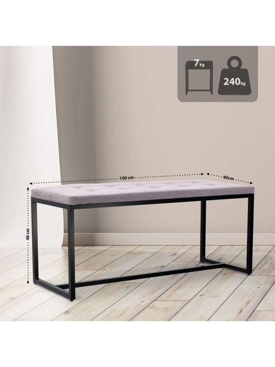 Banc Barci B en tissu, gris Banc Barci B en tissu, gris