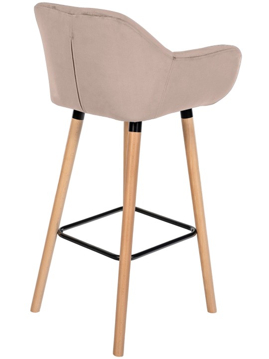 Lot de 2 tabourets de bar Grant velours, gris clair Lot de 2 tabourets de bar Grant velours, gris clair