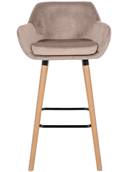 Lot de 2 tabourets de bar Grant velours, gris clair Lot de 2 tabourets de bar Grant velours, gris clair