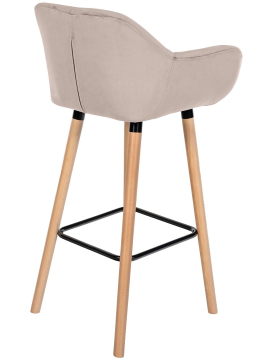 Lot de 2 tabourets de bar Grant velours, crème Lot de 2 tabourets de bar Grant velours, crème