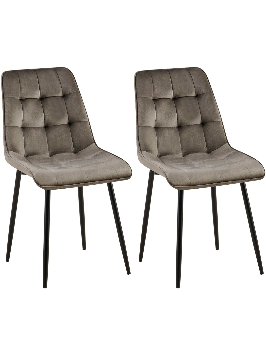 Lot de 2 chaises de salle à manger Gifford velours, anthracite