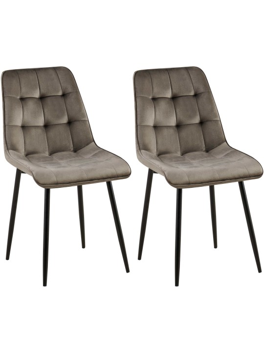 Lot de 2 chaises de salle à manger Gifford velours, anthracite Lot de 2 chaises de salle à manger Gifford velours, anthracite