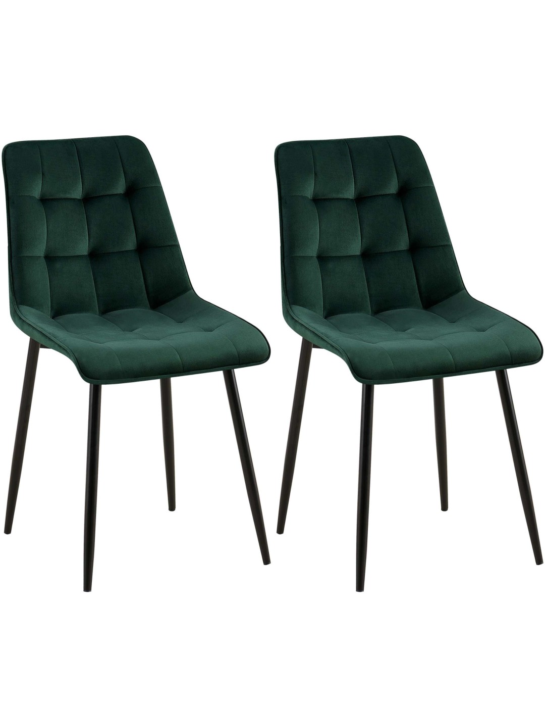 Lot de 2 chaises de salle à manger Gifford velours, vert
