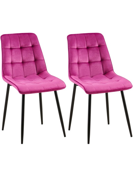 Lot de 2 chaises de salle à manger Gifford velours, lilas