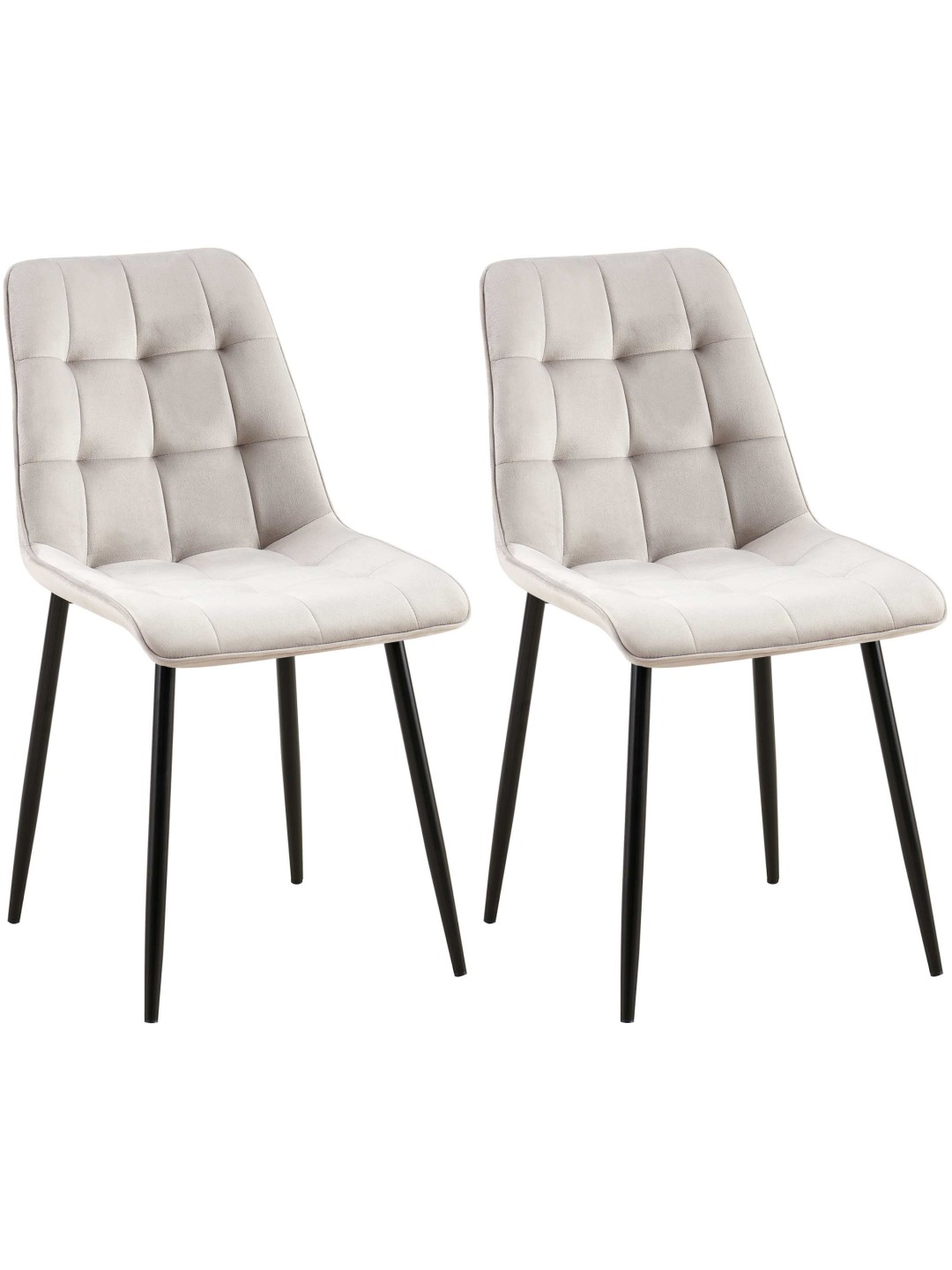 Lot de 2 chaises de salle à manger Gifford velours, gris