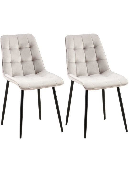Lot de 2 chaises de salle à manger Gifford velours, gris