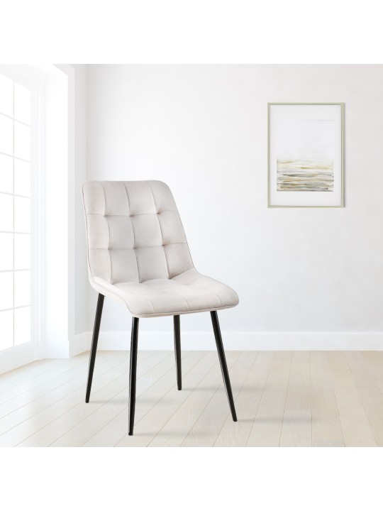 Lot de 2 chaises de salle à manger Gifford velours, gris