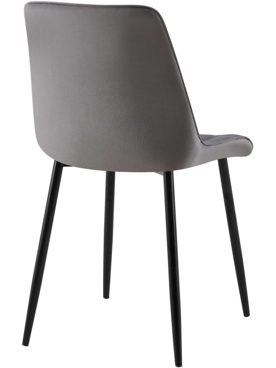 Lot de 2 chaises de salle à manger Gifford velours, gris foncé