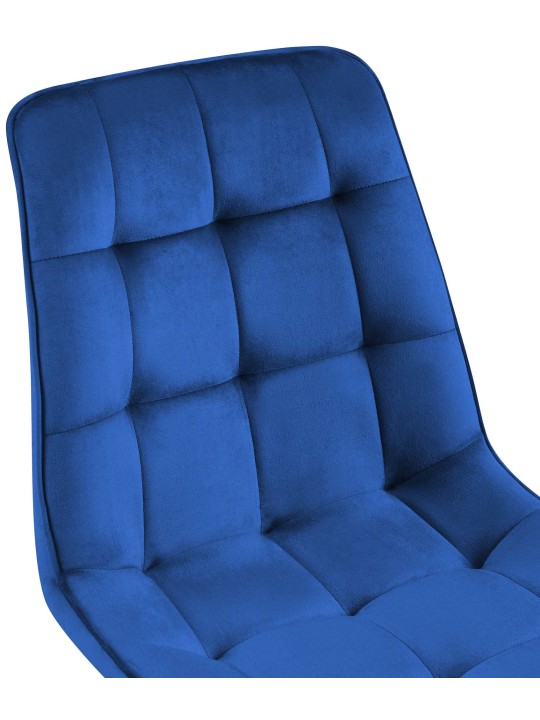 Lot de 2 chaises de salle à manger Gifford velours, bleu foncé