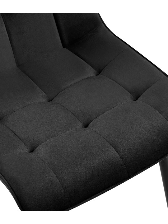 Lot de 2 chaises de salle à manger Gifford velours, noir