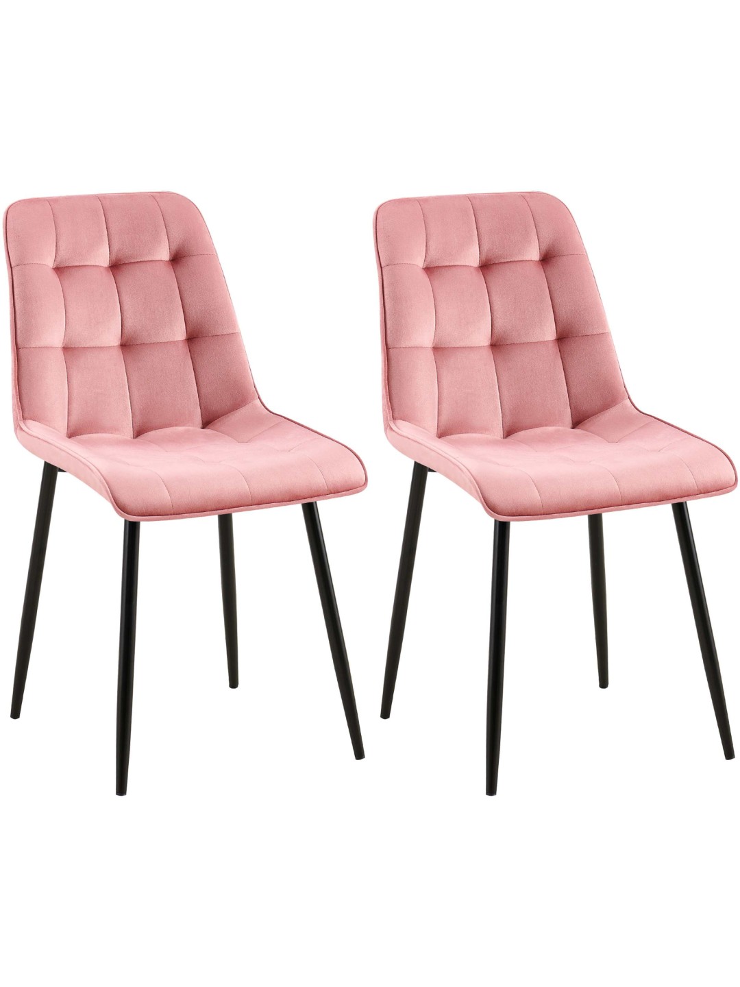 Lot de 2 chaises de salle à manger Gifford velours, rose