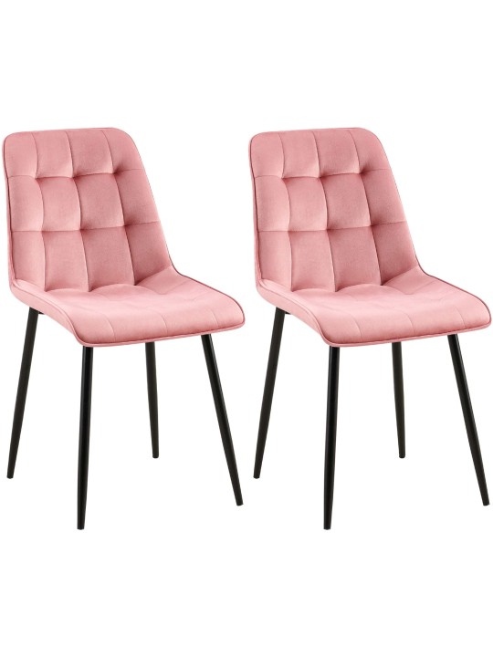 Lot de 2 chaises de salle à manger Gifford velours, rose