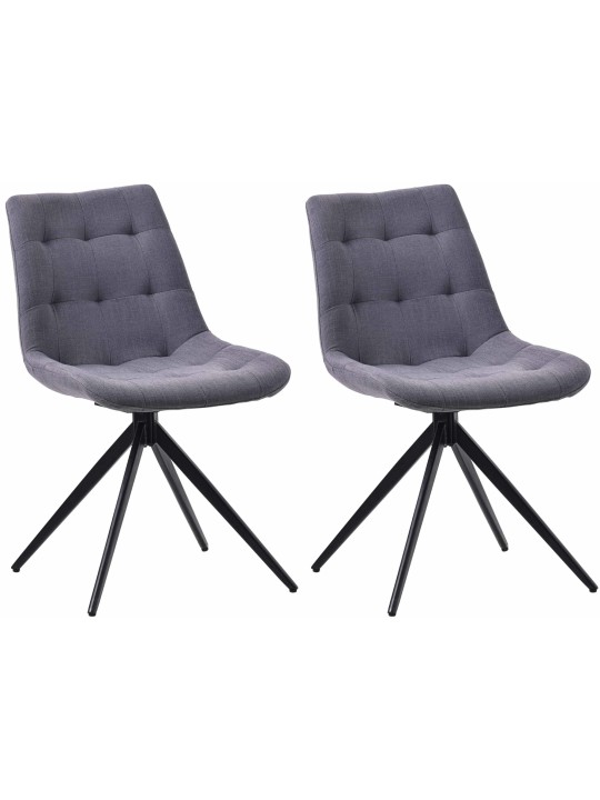 Lot de 2 chaises de salle à manger Merna tissu, gris foncé Lot de 2 chaises de salle à manger Merna tissu, gris foncé