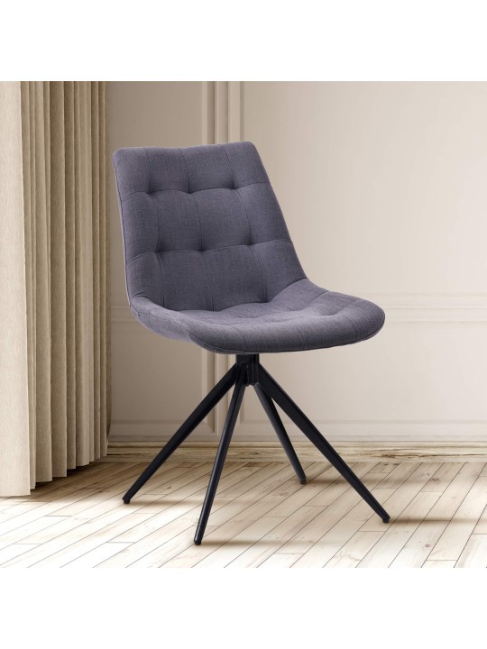 Lot de 2 chaises de salle à manger Merna tissu, gris foncé Lot de 2 chaises de salle à manger Merna tissu, gris foncé
