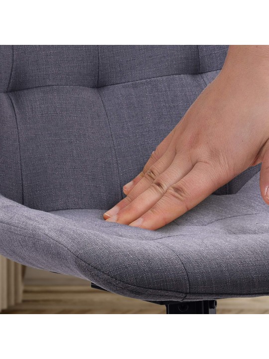 Lot de 2 chaises de salle à manger Merna tissu, gris foncé Lot de 2 chaises de salle à manger Merna tissu, gris foncé