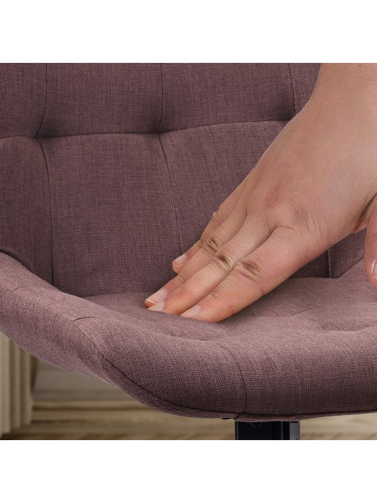 Lot de 2 chaises de salle à manger Merna tissu, brun