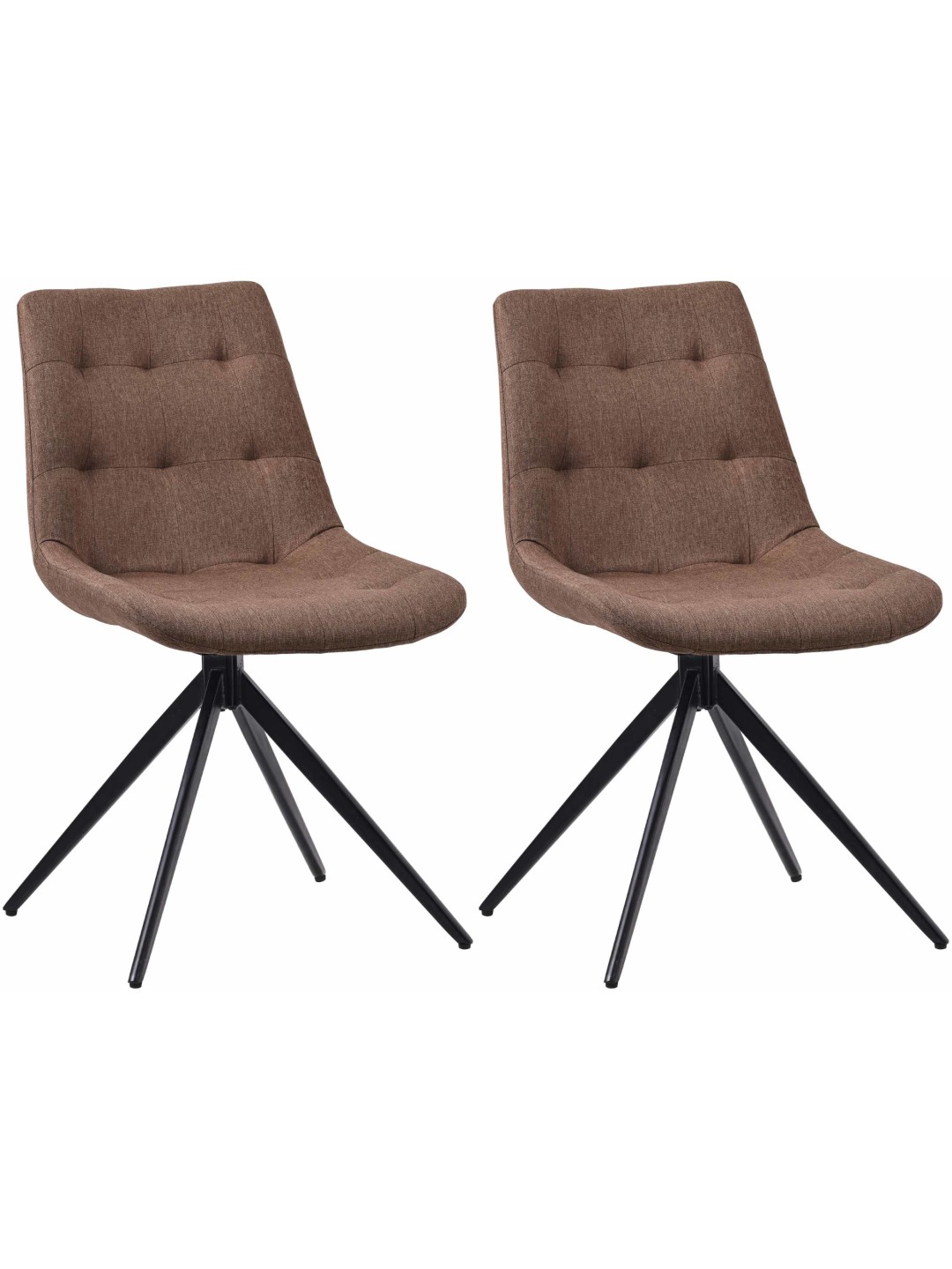 Lot de 2 chaises de salle à manger Merna tissu, taupe