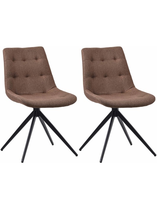 Lot de 2 chaises de salle à manger Merna tissu, taupe