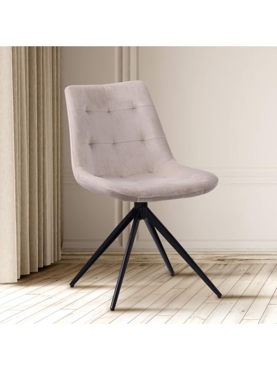 Lot de 2 chaises de salle à manger Merna velours, crème Lot de 2 chaises de salle à manger Merna velours, crème