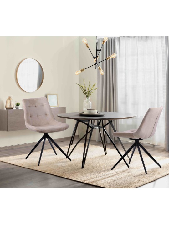 Lot de 2 chaises de salle à manger Merna velours, crème Lot de 2 chaises de salle à manger Merna velours, crème