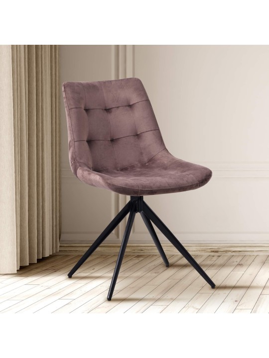 Lot de 2 chaises de salle à manger Merna velours, brun Lot de 2 chaises de salle à manger Merna velours, brun