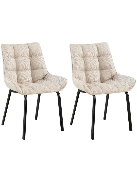 Lot de 2 chaises Saranda tissu, ivoire