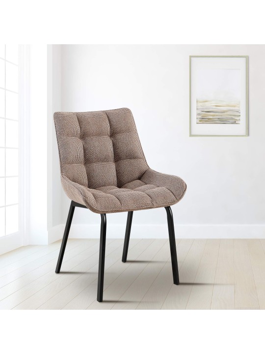 Lot de 2 chaises Saranda tissu, terre brune