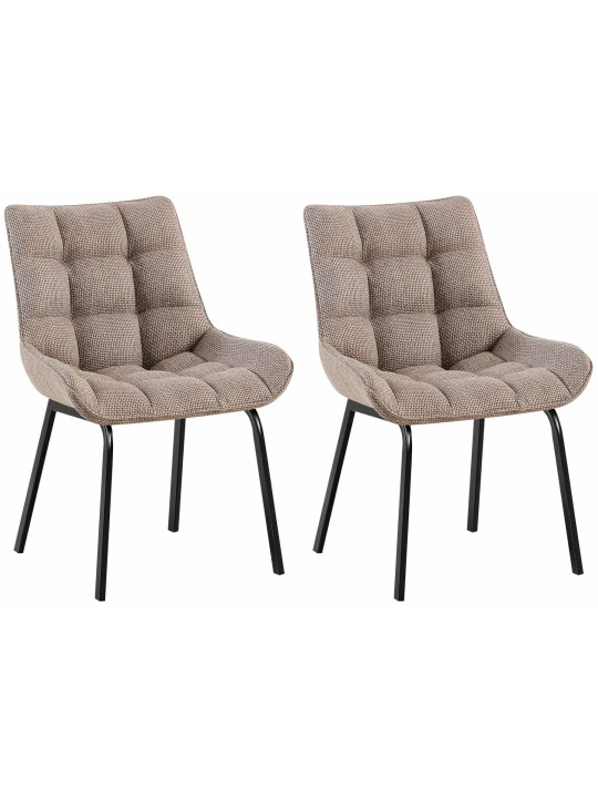 Lot de 2 chaises Saranda tissu, terre brune