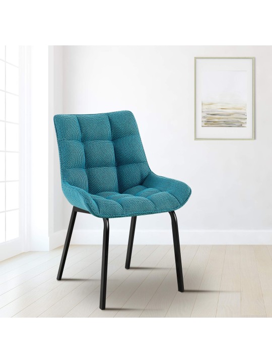 Lot de 2 chaises Saranda tissu, turquoise