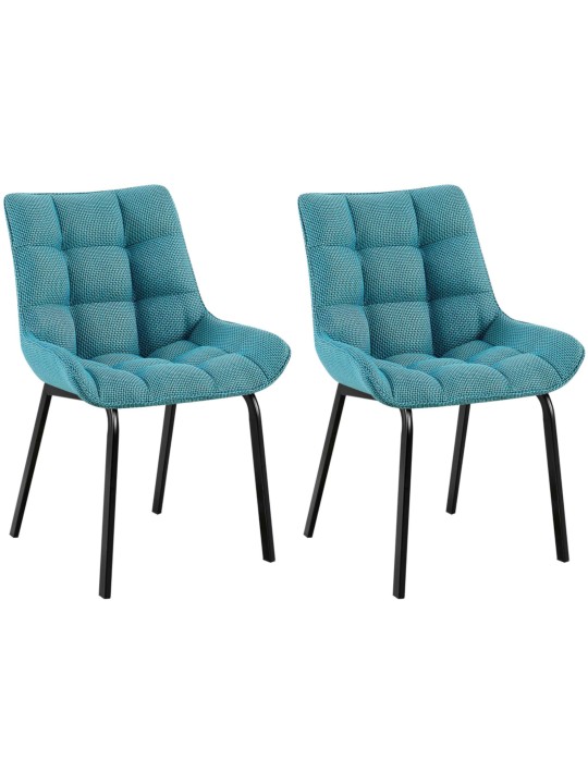 Lot de 2 chaises Saranda tissu, turquoise