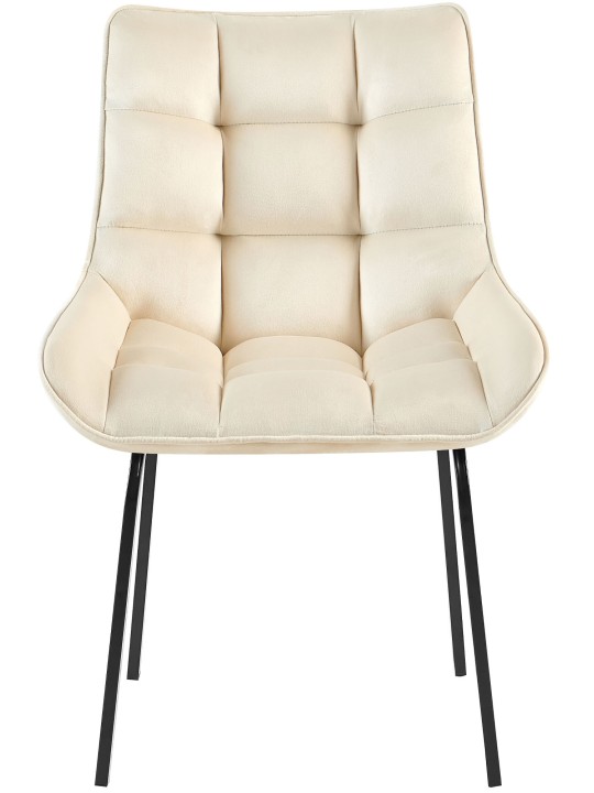 Lot de 2 chaises Saranda velours, crème