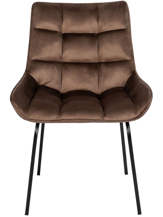 Lot de 2 chaises Saranda velours, brun