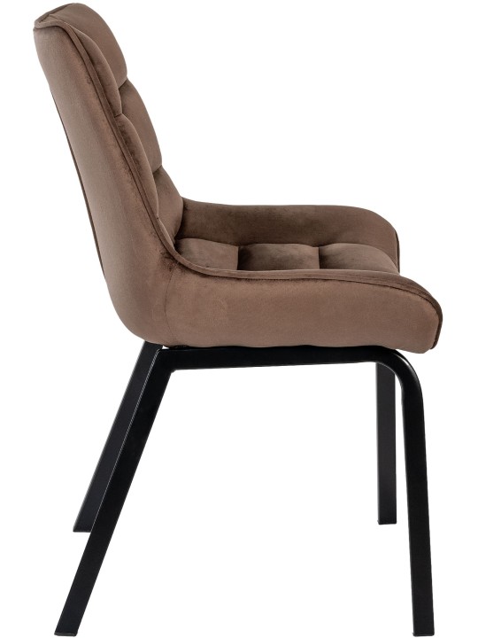 Lot de 2 chaises Saranda velours, brun