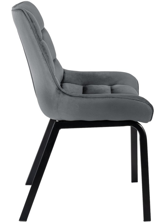 Lot de 2 chaises Saranda velours, gris foncé