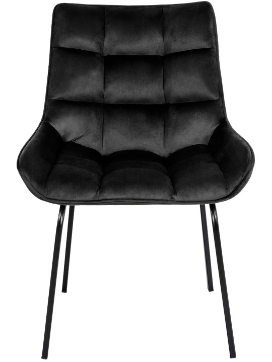 Lot de 2 chaises Saranda velours, noir Lot de 2 chaises Saranda velours, noir