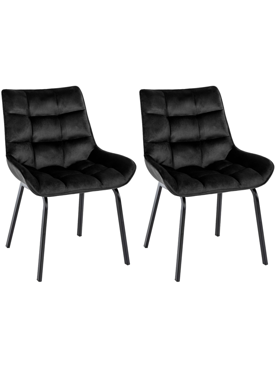 Lot de 2 chaises Saranda velours, noir